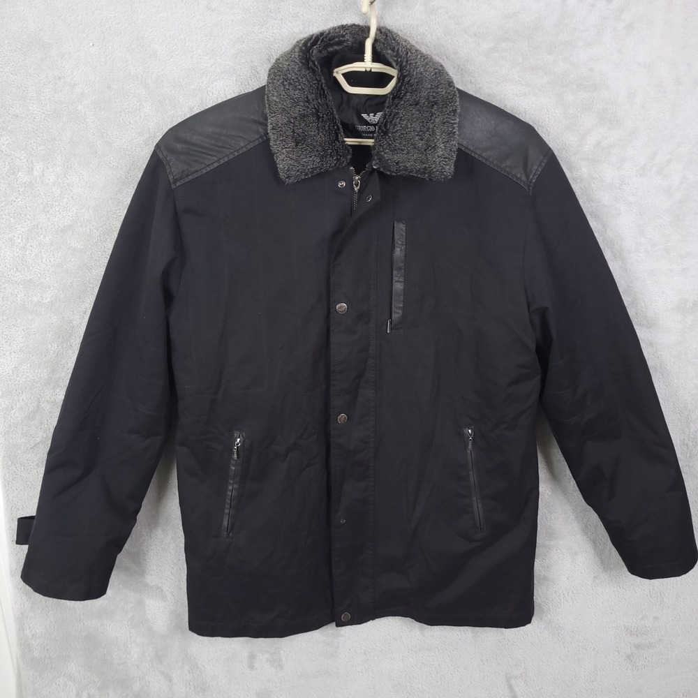 Armani Exchange 3 In 1 Jacket Men Black Size 2XL Full Zip Collar Bomber Jacket
